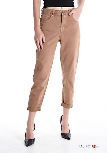  Cotton Jeans with pockets Bronze