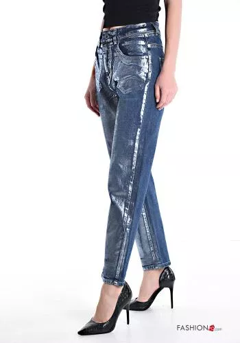  metallisiert Jeans aus Baumwolle mit Taschen