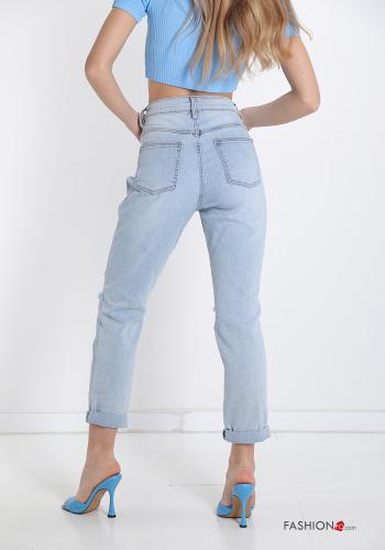Jeans in Cotton  with buttons with pockets