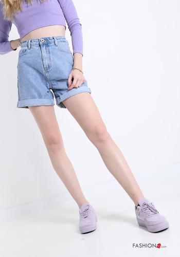 Shorts in Cotton  with pockets denim