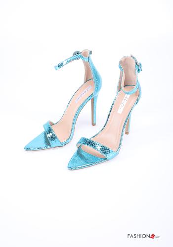  adjustable Heeled shoes Ankle strap Blue
