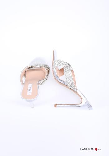  Zapatos de tacón alto punta abierta con brillantes 