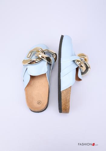  faux leather mules Flat shoes 