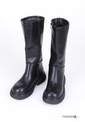  faux leather Boots with zip Black