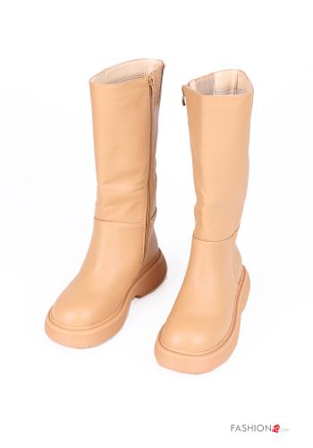  Stivali ecopelle con zip  Bronzo