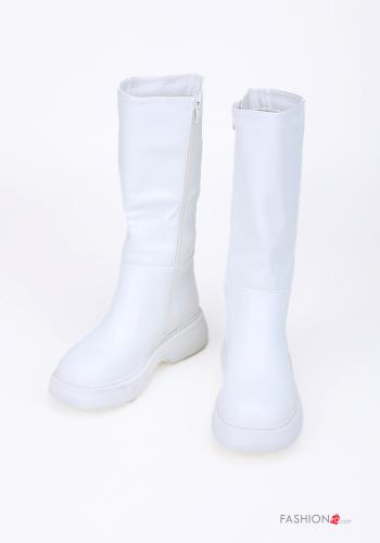  Stivali ecopelle con zip  Azzurro fiordaliso