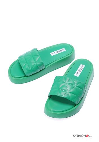  faux leather Slide Sandals  Jade
