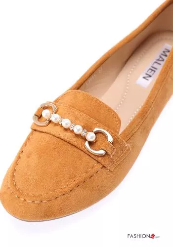  Suede Loafers with pearls