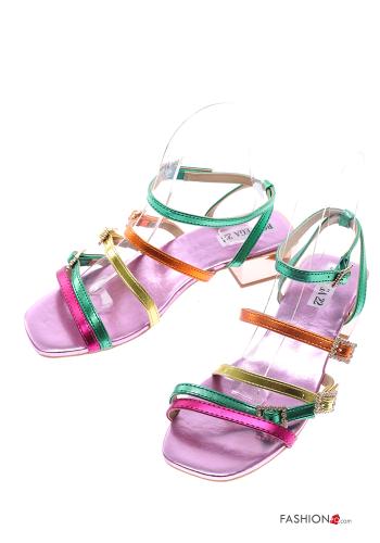  Multicoloured metallic Sandals Ankle strap