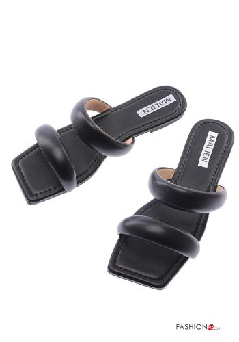  faux leather Sandals  Black