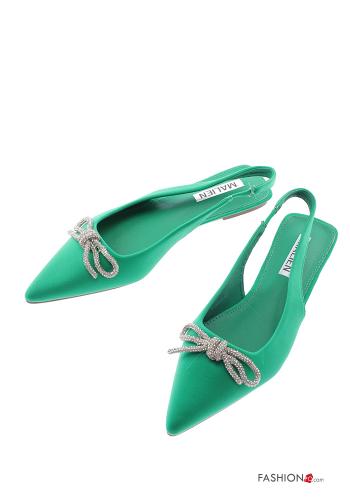  Slingback satin avec strass 