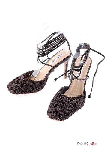  Scarpe con tacco a punta quadrata con cinturino  Grigio 60%