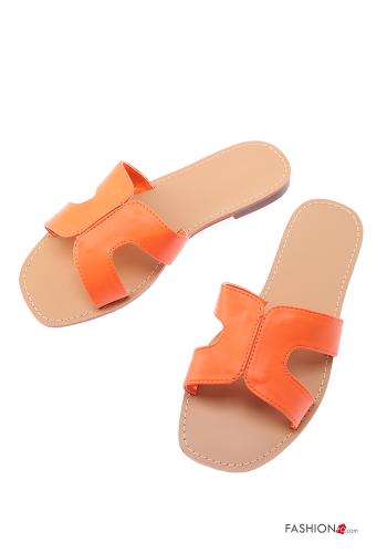  faux leather Sandals  Orange