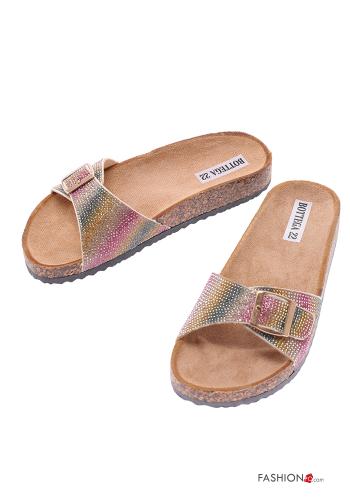  Slide Sandals with rhinestones