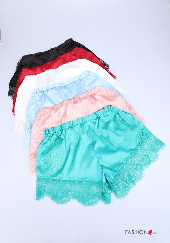 Set 12 pezzi Pantaloni pigiama corti pizzo raso 