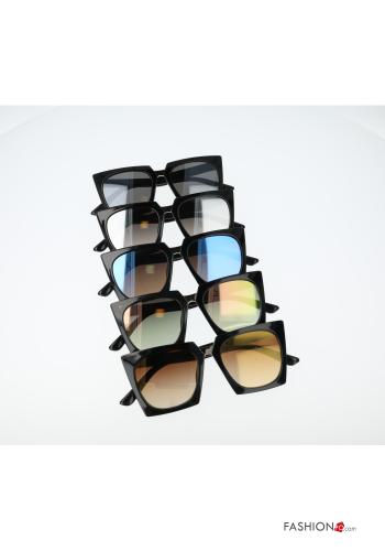 Pack de 24 peças Óculos de sol retangulares com lentes chromance espelhadas  Cores diversas