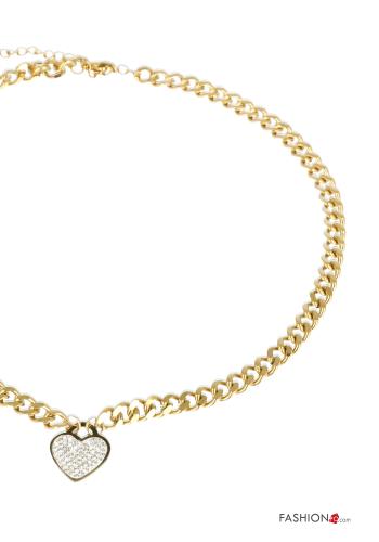  Collier ajustable avec strass  Or