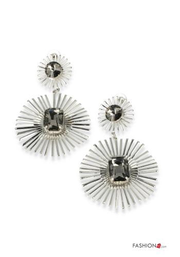  Earrings with rhinestones Silver