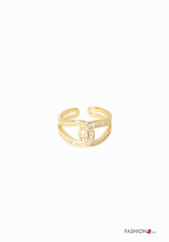  Ring with rhinestones Gold