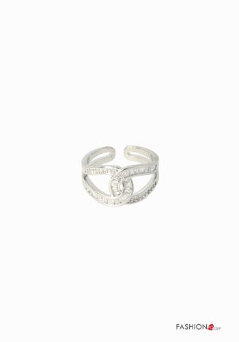  Ring with rhinestones Silver