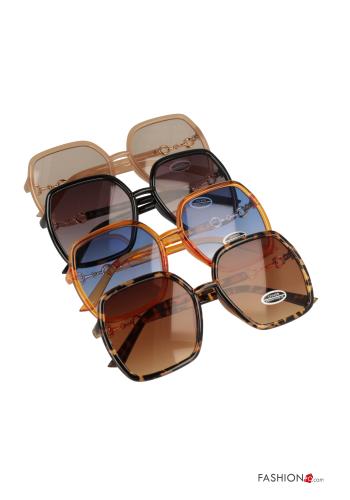 12-teiliges Set Quadratische Sonnenbrille mit gelben Gläsern