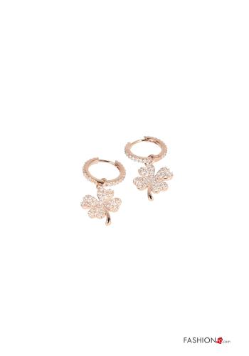  Earrings with rhinestones Rose gold