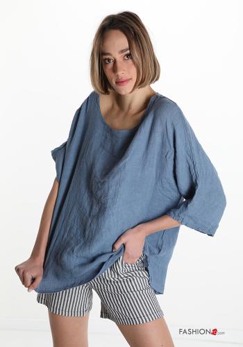  Linen Tunic  Light blue
