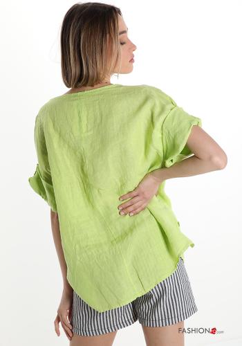  Linen Tunic  Fluo green