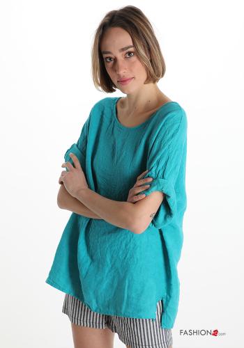 Linen Tunic  Aqua green