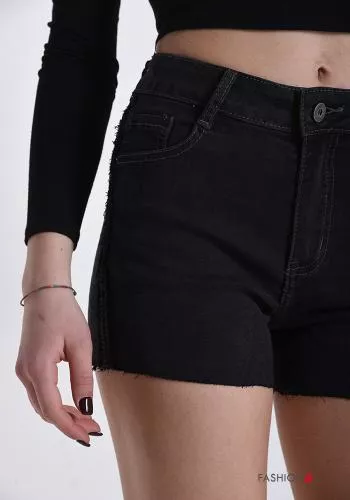  Pantaloncino Short in Cotone con tasche con bottoni con zip 