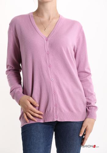  Cardigan with buttons with v-neck