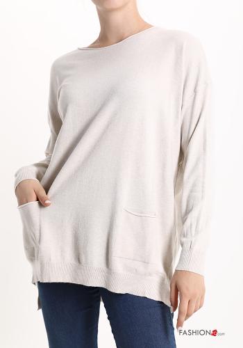  Sweater with pockets Beige
