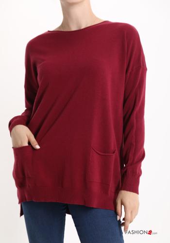  Sweater with pockets Bordeaux