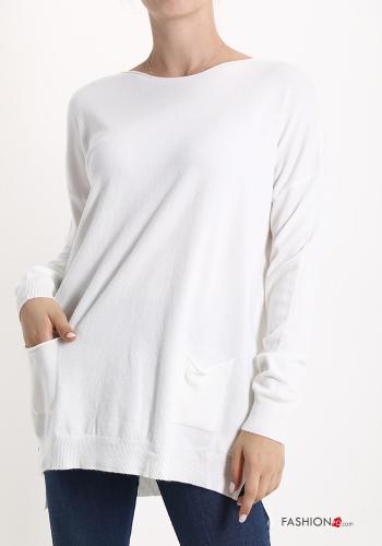  Sweater with pockets White