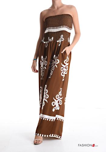  Jumpsuit Fantasia stampata con tasche  Bronzo