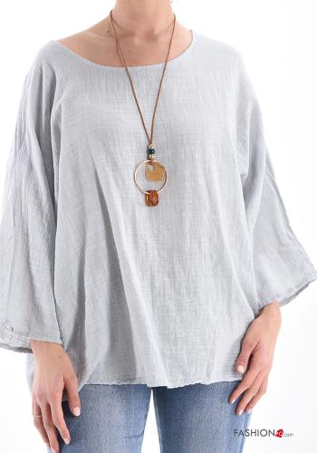  Cotton Tunic with necklace Silver