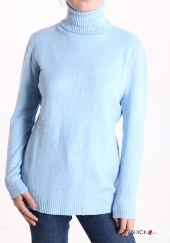  Sweater Rollneck Light -blue