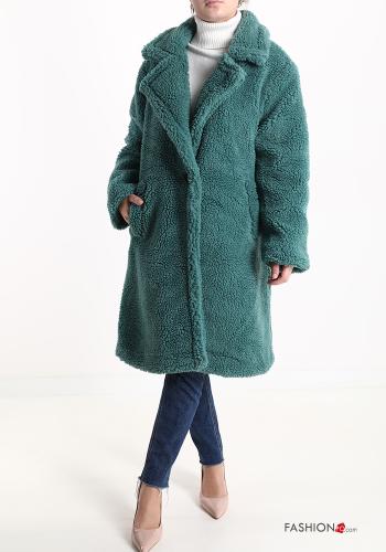  Teddy Bear Coat with buttons with lining with pockets Teal