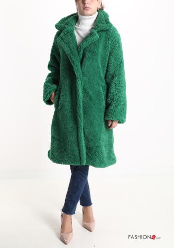  Teddy Bear Coat with buttons with lining with pockets Tea leaf