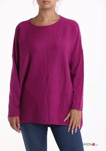  Maglione Casual  Rosso violaceo