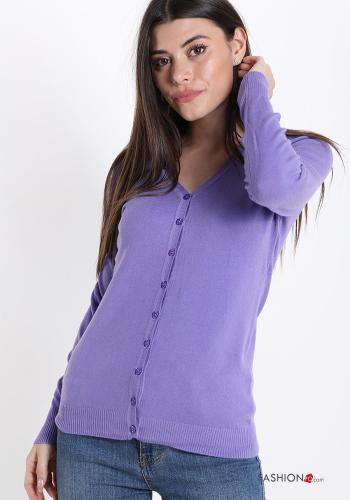  Cardigan with buttons Purple