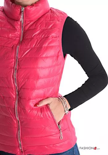  quilted Gilet Rollneck with zip with pockets