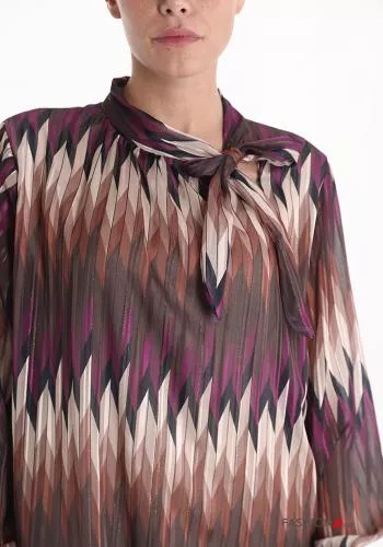  Abstract print Blouse with bow