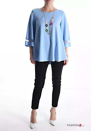  Blouse with necklace 3/4 sleeve