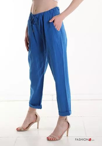  Cotton Trousers with pockets with drawstring
