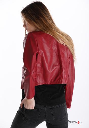 faux leather bolero jacket