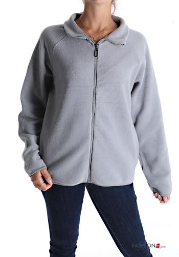  Sweatshirt with pockets with zip Silver