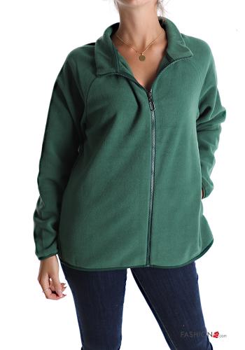  Sweatshirt with pockets with zip Jade