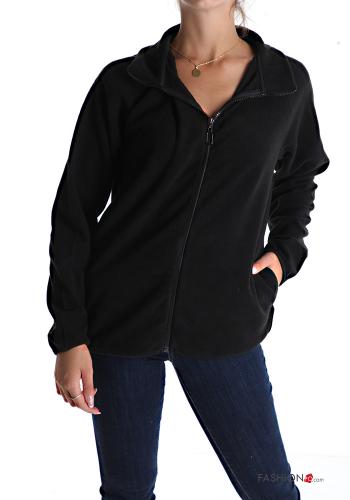  Sweatshirt with pockets with zip Black
