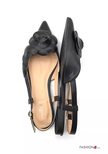  faux leather adjustable Ballerinas with strap